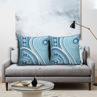 Bula Fiji Vintage Tapa Pillow Cover Kaivity Masi Wave Motifs - Turquoise LT7 - Polynesian Pride