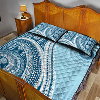 Bula Fiji Vintage Tapa Quilt Bed Set Kaivity Masi Wave Motifs - Turquoise LT7 - Polynesian Pride