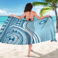 Bula Fiji Vintage Tapa Sarong Kaivity Masi Wave Motifs - Turquoise