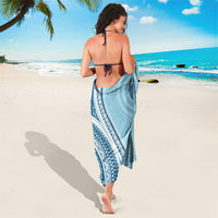 Bula Fiji Vintage Tapa Sarong Kaivity Masi Wave Motifs - Turquoise