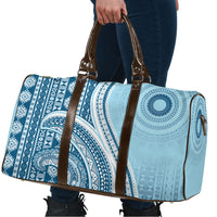Bula Fiji Vintage Tapa Travel Bag Kaivity Masi Wave Motifs - Turquoise LT7 - Polynesian Pride