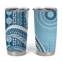 Bula Fiji Vintage Tapa Tumbler Cup Kaivity Masi Wave Motifs - Turquoise LT7 Turquoise - Polynesian Pride