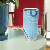 Bula Fiji Vintage Tapa Tumbler Cup Kaivity Masi Wave Motifs - Turquoise LT7 - Polynesian Pride