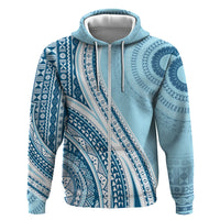 Bula Fiji Vintage Tapa Zip Hoodie Kaivity Masi Wave Motifs - Turquoise LT7 Zip Hoodie Turquoise - Polynesian Pride