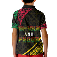 Personalised Vanuatu Kid Polo Shirt Melanesian Sand Drawing Mixed - Ni Van and Proud LT7 - Polynesian Pride