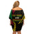 Personalised Vanuatu Off Shoulder Short Dress Melanesian Sand Drawing Mixed - Ni Van and Proud LT7 - Polynesian Pride