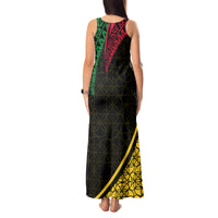 Personalised Vanuatu Tank Maxi Dress Melanesian Sand Drawing Mixed - Ni Van and Proud LT7 - Polynesian Pride