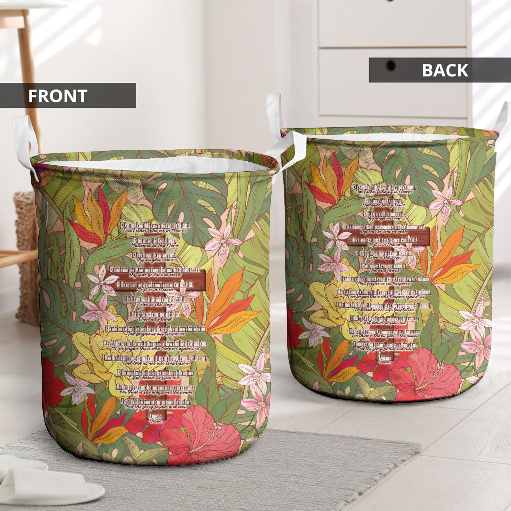 Mahalo Hawaii - ⁠Ka Pule a ka Haku Laundry Basket Tropical Flowers