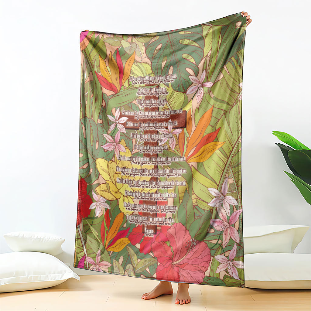 Mahalo Hawaii - ⁠Ka Pule a ka Haku Blanket Tropical Flowers