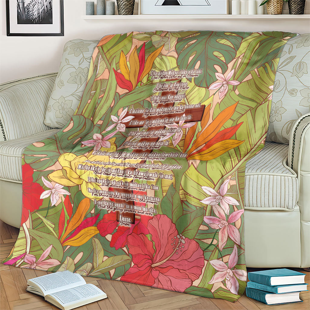 Mahalo Hawaii - ⁠Ka Pule a ka Haku Blanket Tropical Flowers