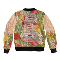Mahalo Hawaii - Ka Pule a ka Haku Bomber Jacket Tropical Flowers LT7 - Polynesian Pride
