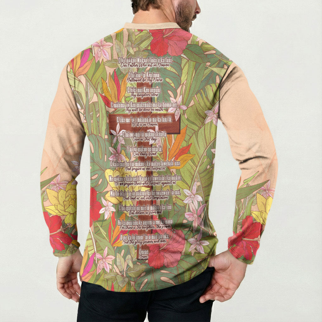Mahalo Hawaii - Ka Pule a ka Haku Button Sweatshirt Tropical Flowers LT7 - Polynesian Pride