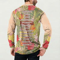 Mahalo Hawaii - Ka Pule a ka Haku Button Sweatshirt Tropical Flowers LT7 - Polynesian Pride