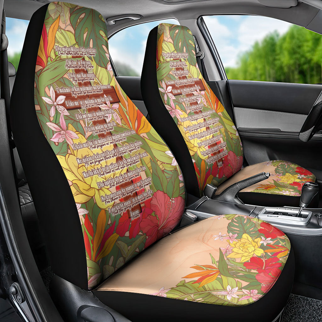 Mahalo Hawaii - Ka Pule a ka Haku Car Seat Cover Tropical Flowers LT7 - Polynesian Pride