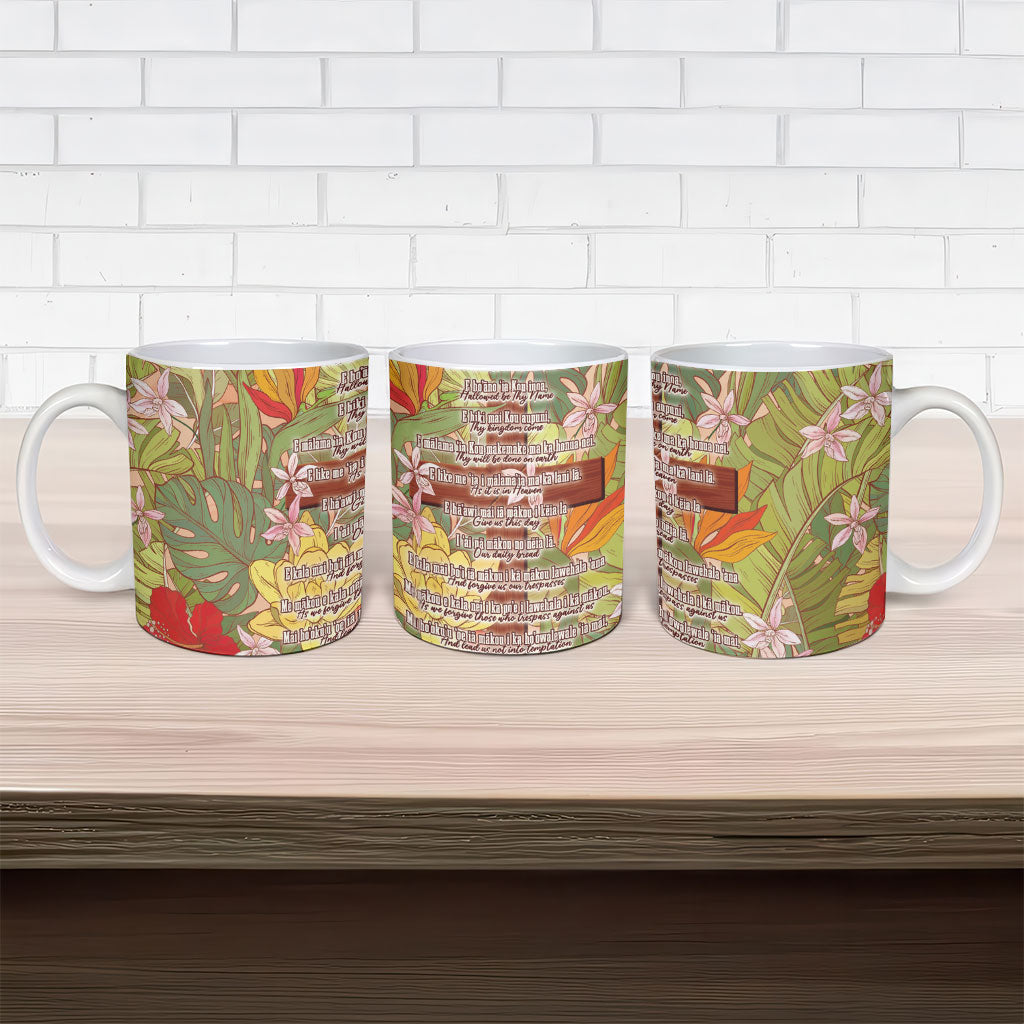 Mahalo Hawaii - Ka Pule a ka Haku Ceramic Mug Tropical Flowers LT7 - Polynesian Pride