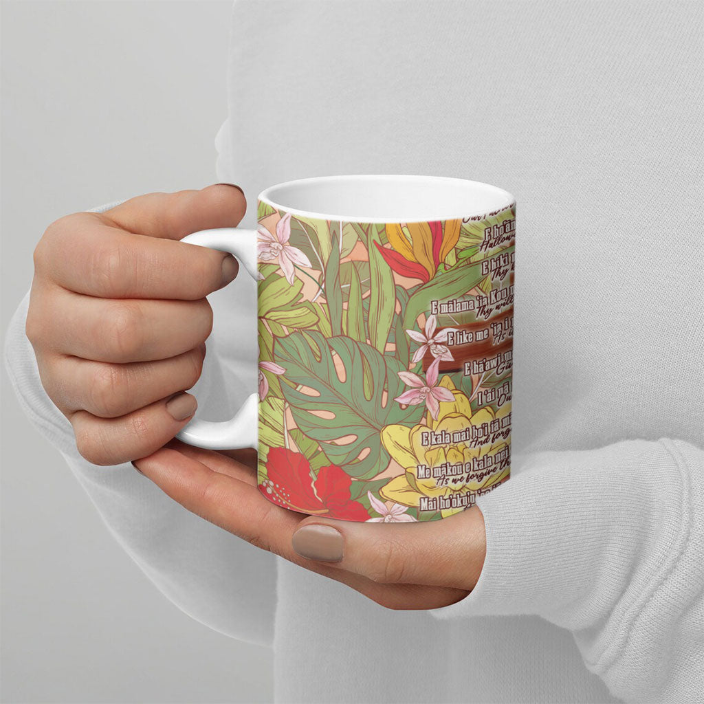 Mahalo Hawaii - Ka Pule a ka Haku Ceramic Mug Tropical Flowers LT7 - Polynesian Pride