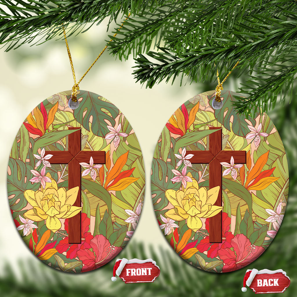 Mahalo Hawaii - ⁠Ka Pule a ka Haku Ceramic Ornament Tropical Flowers