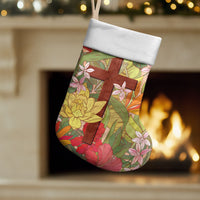 Mahalo Hawaii - ⁠Ka Pule a ka Haku Christmas Stocking Tropical Flowers