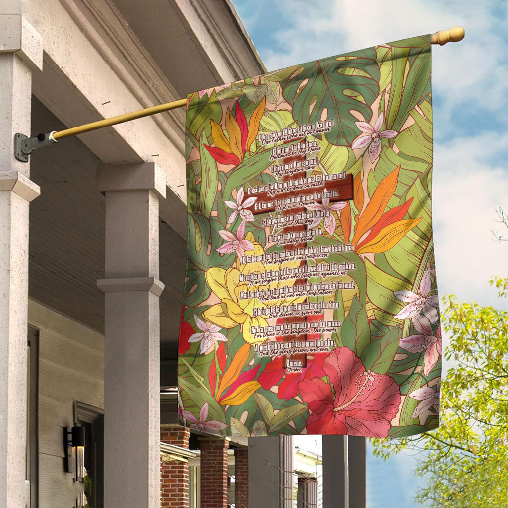 Mahalo Hawaii - ⁠Ka Pule a ka Haku Garden Flag Tropical Flowers