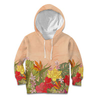 Mahalo Hawaii - Ka Pule a ka Haku Kid Hoodie Tropical Flowers LT7 Hoodie Coral Pink - Polynesian Pride
