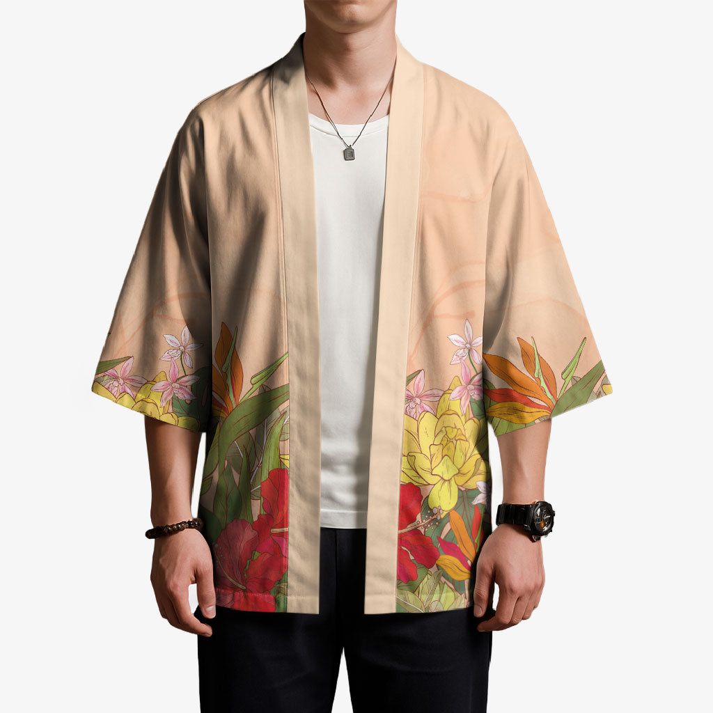 Mahalo Hawaii - Ka Pule a ka Haku Kimono Tropical Flowers LT7 - Polynesian Pride