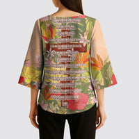 Mahalo Hawaii - Ka Pule a ka Haku Kimono Sleeve Blouse Tropical Flowers LT7 - Polynesian Pride