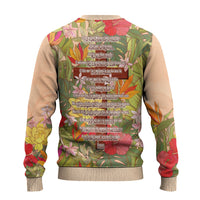 Mahalo Hawaii - ⁠Ka Pule a ka Haku Ugly Christmas Sweater Tropical Flowers