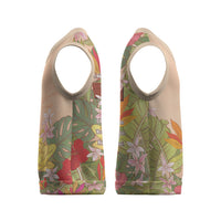 Mahalo Hawaii - ⁠Ka Pule a ka Haku Christmas Knitted V-Neck Vest Tropical Flowers