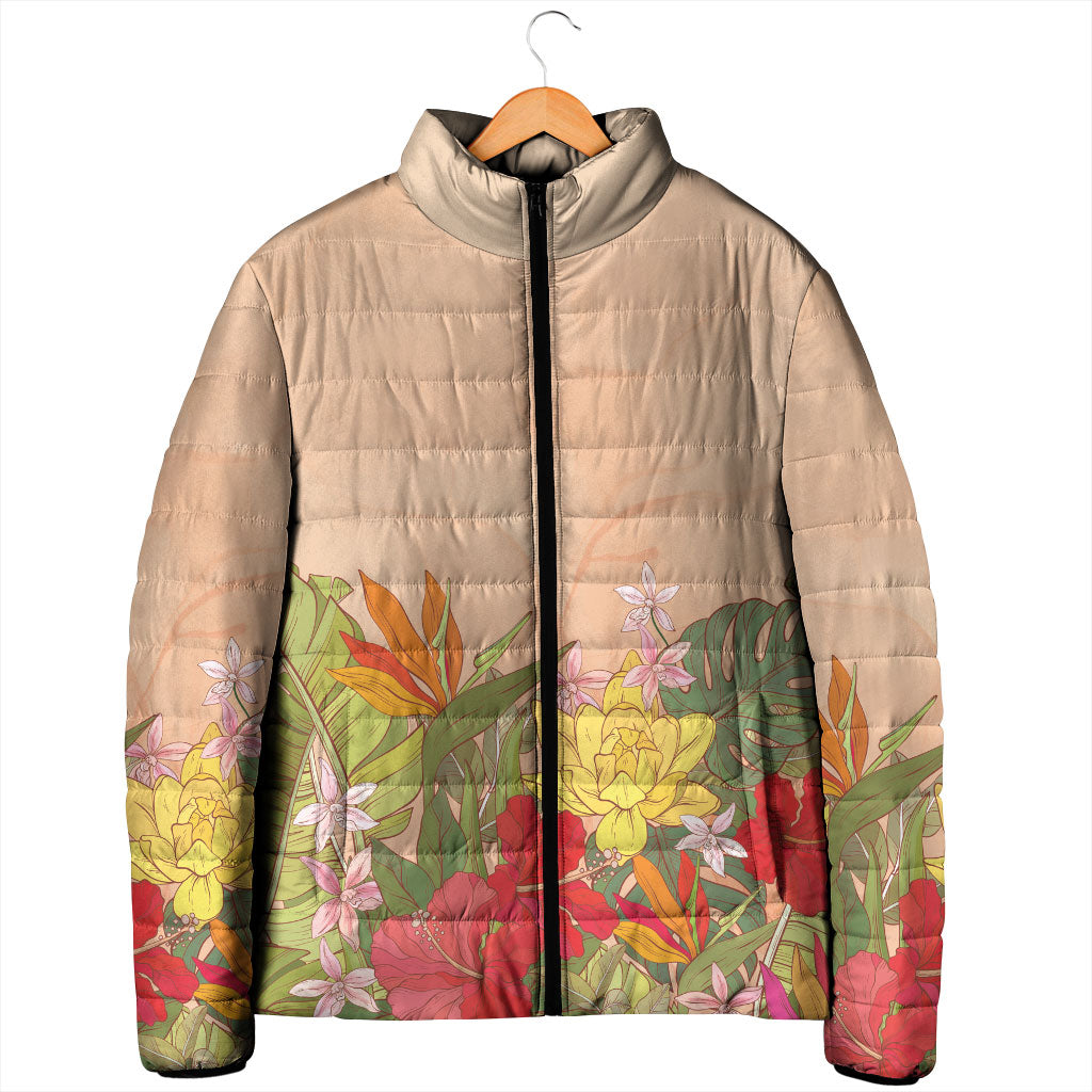 Mahalo Hawaii - Ka Pule a ka Haku Padded Jacket Tropical Flowers LT7 - Polynesian Pride