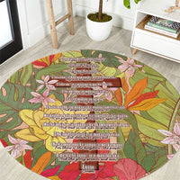 Mahalo Hawaii - ⁠Ka Pule a ka Haku Round Carpet Tropical Flowers