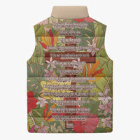 Mahalo Hawaii - Ka Pule a ka Haku Sleeveless Puffer Jacket Tropical Flowers LT7 - Polynesian Pride