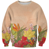 Mahalo Hawaii - Ka Pule a ka Haku Sweatshirt Tropical Flowers LT7 Unisex Coral Pink - Polynesian Pride