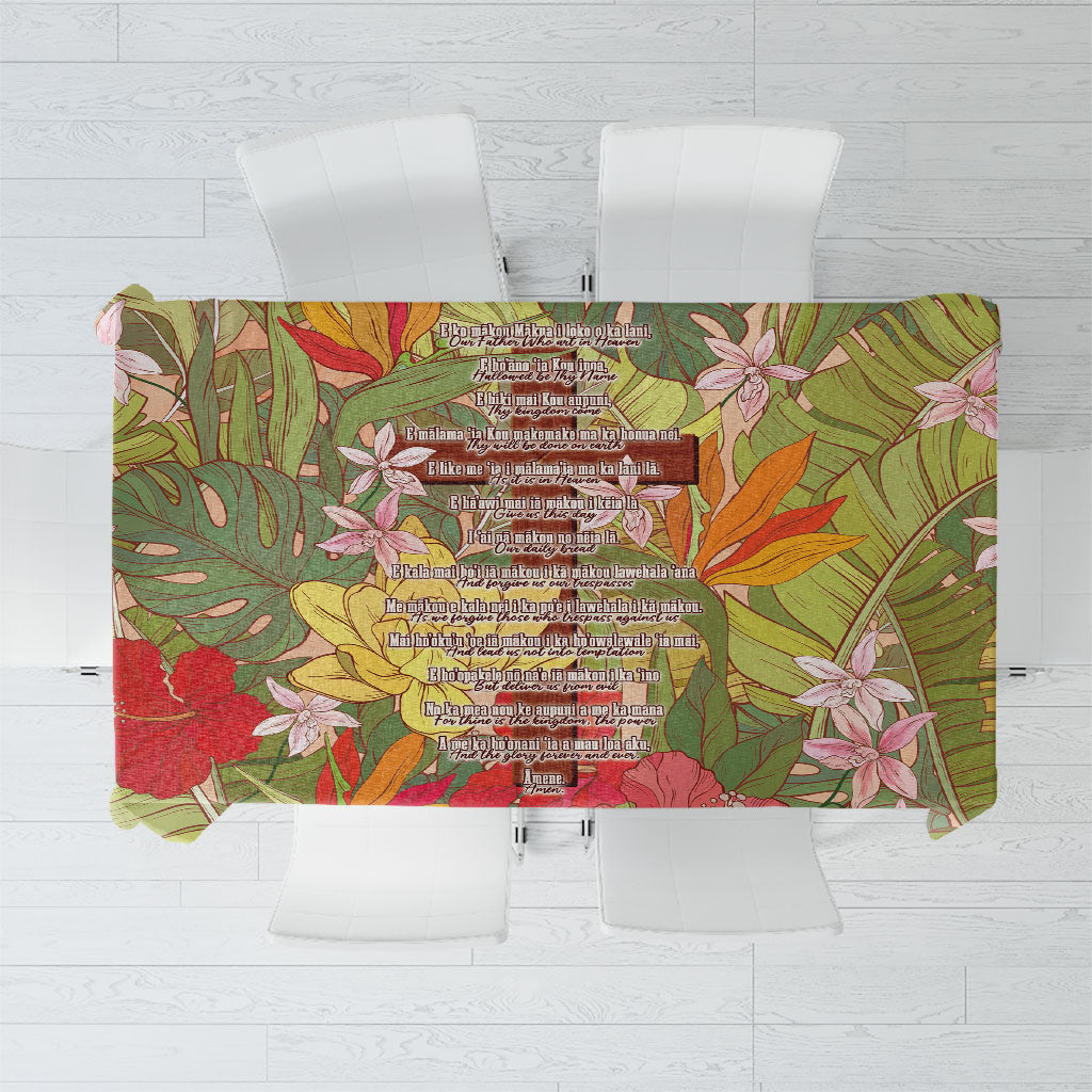 Mahalo Hawaii - ⁠Ka Pule a ka Haku Tablecloth Tropical Flowers