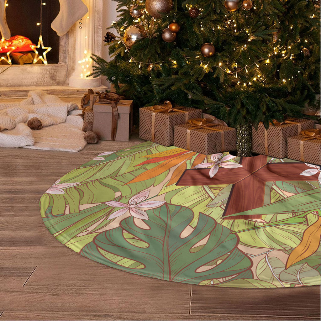 Mahalo Hawaii - ⁠Ka Pule a ka Haku Tree Skirt Tropical Flowers