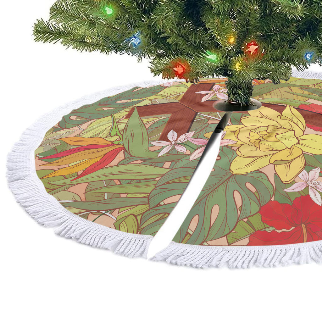 Mahalo Hawaii - ⁠Ka Pule a ka Haku Tree Skirt Tropical Flowers