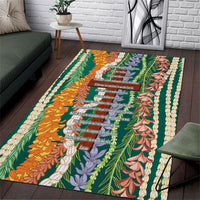 Mahalo Hawaii - Ka Pule a ka Haku Area Rug Mixed Lei LT7 Sage Green - Polynesian Pride