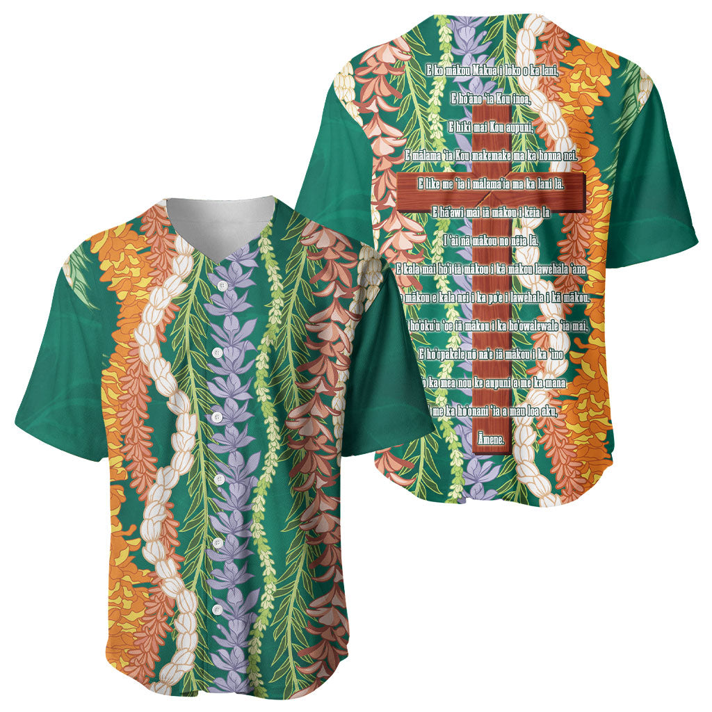Mahalo Hawaii - ⁠Ka Pule a ka Haku Baseball Jersey Mixed Lei