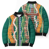 Mahalo Hawaii - Ka Pule a ka Haku Bomber Puffer Jacket Mixed Lei LT7 - Polynesian Pride