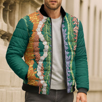 Mahalo Hawaii - Ka Pule a ka Haku Bomber Puffer Jacket Mixed Lei LT7 - Polynesian Pride