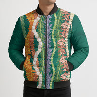 Mahalo Hawaii - Ka Pule a ka Haku Bomber Puffer Jacket Mixed Lei LT7 - Polynesian Pride