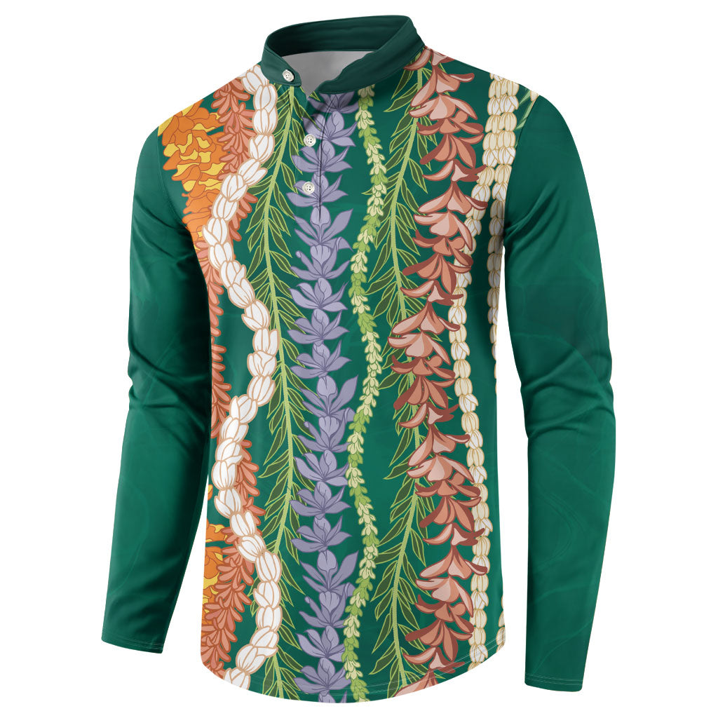 Mahalo Hawaii - Ka Pule a ka Haku Button Sweatshirt Mixed Lei LT7 - Polynesian Pride