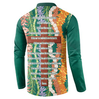 Mahalo Hawaii - Ka Pule a ka Haku Button Sweatshirt Mixed Lei LT7 - Polynesian Pride