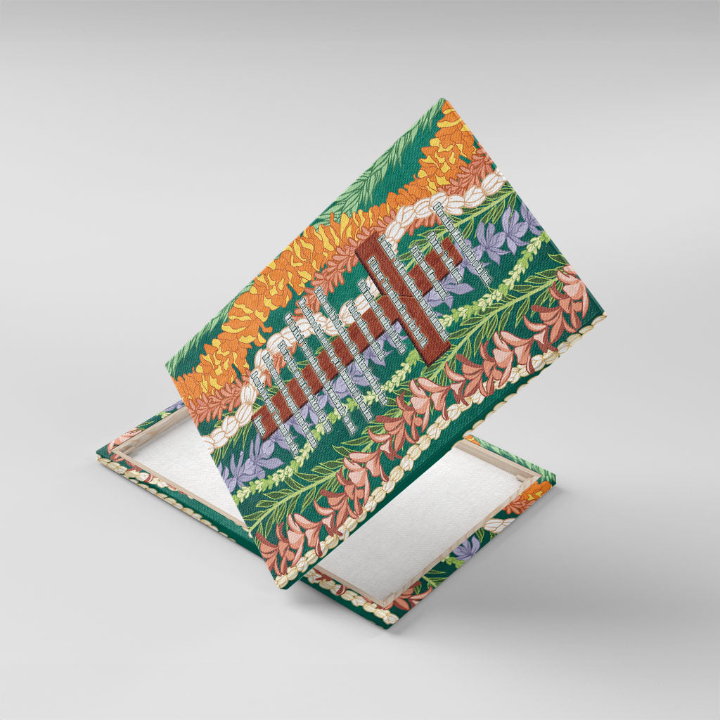 Mahalo Hawaii - ⁠Ka Pule a ka Haku Canvas Wall Art Mixed Lei