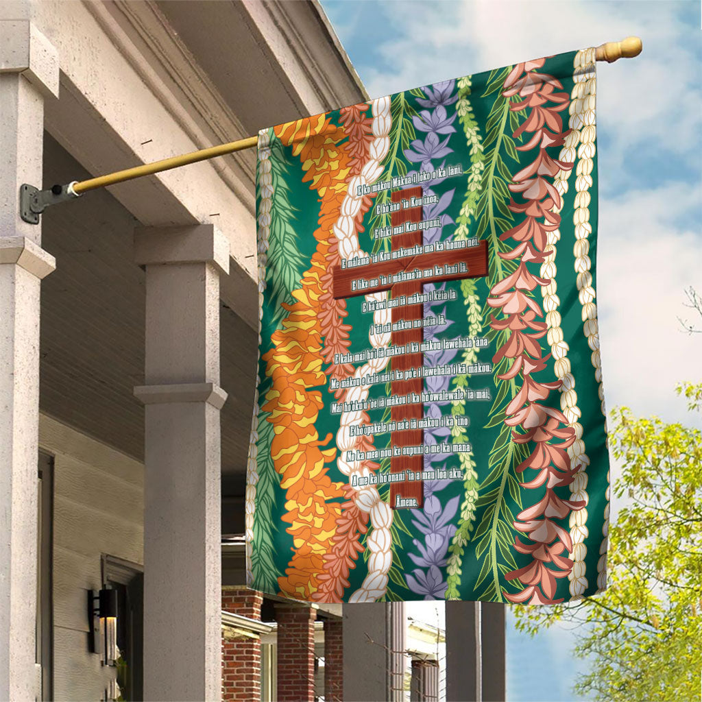 Mahalo Hawaii - ⁠Ka Pule a ka Haku Garden Flag Mixed Lei