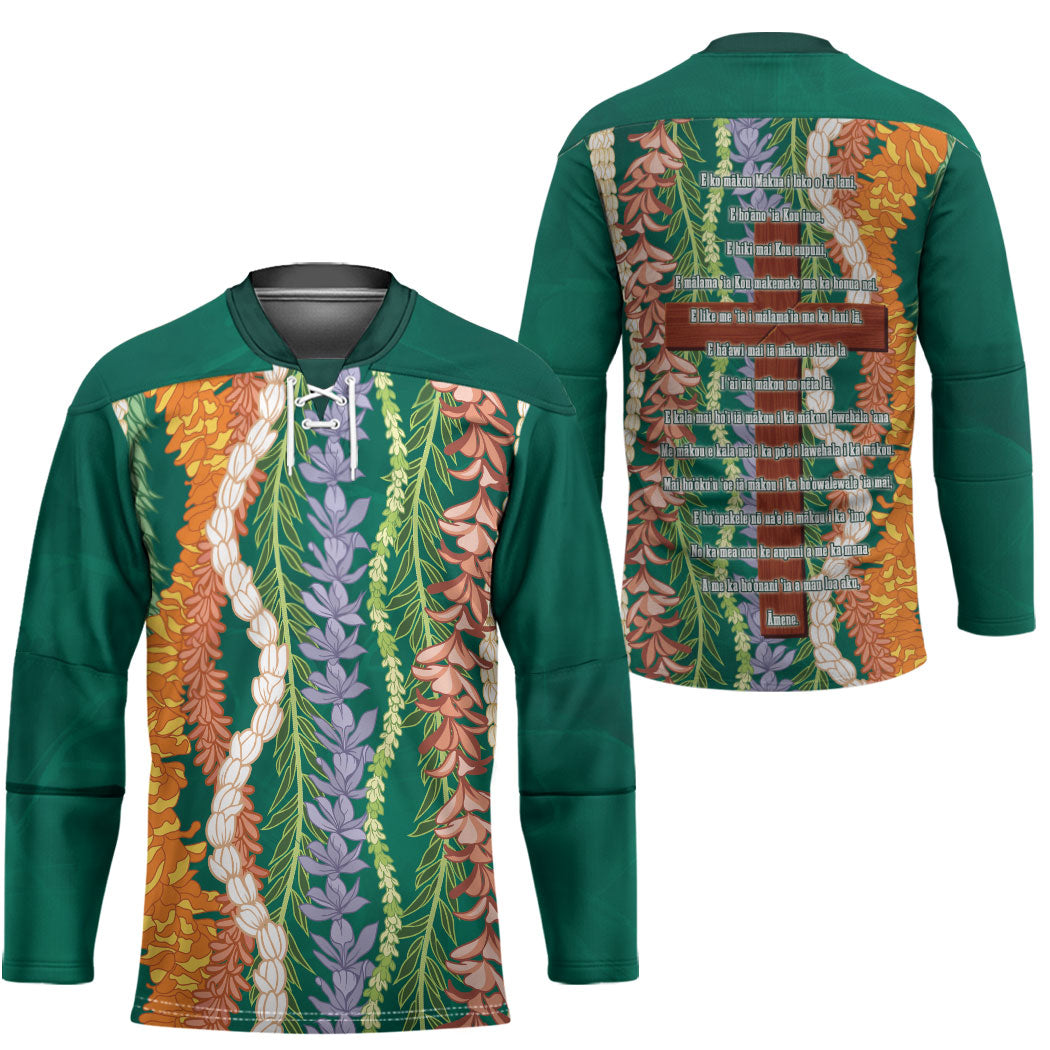 Mahalo Hawaii - ⁠Ka Pule a ka Haku Hockey Jersey Mixed Lei