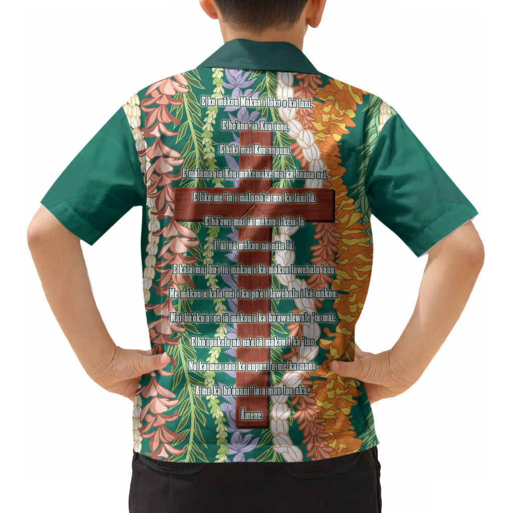 Mahalo Hawaii - Ka Pule a ka Haku Kid Hawaiian Shirt Mixed Lei LT7 - Polynesian Pride