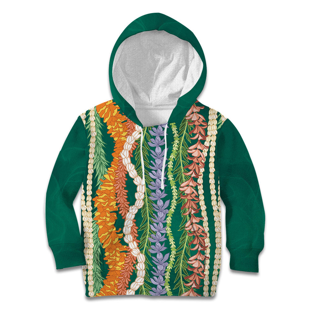 Mahalo Hawaii - Ka Pule a ka Haku Kid Hoodie Mixed Lei LT7 Hoodie Sage Green - Polynesian Pride