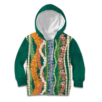 Mahalo Hawaii - Ka Pule a ka Haku Kid Hoodie Mixed Lei LT7 Hoodie Sage Green - Polynesian Pride