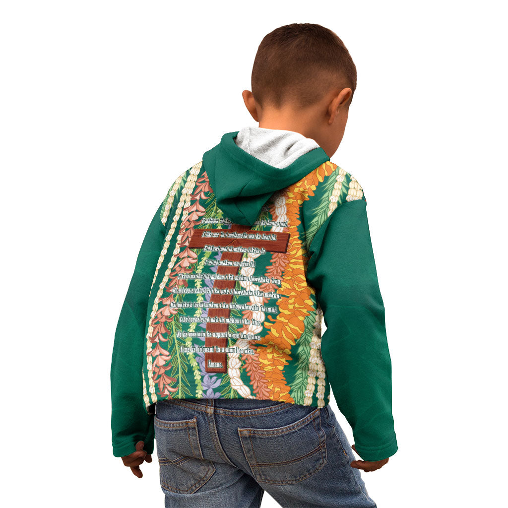 Mahalo Hawaii - Ka Pule a ka Haku Kid Hoodie Mixed Lei LT7 - Polynesian Pride