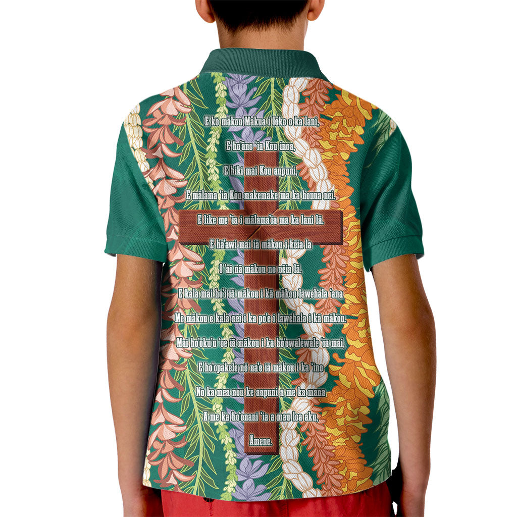 Mahalo Hawaii - Ka Pule a ka Haku Kid Polo Shirt Mixed Lei LT7 - Polynesian Pride